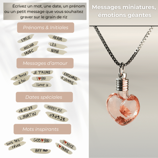 Porte-clés personnalisé avec prénom sur grain de riz – Cadeau fait main, original et unique – Image 6