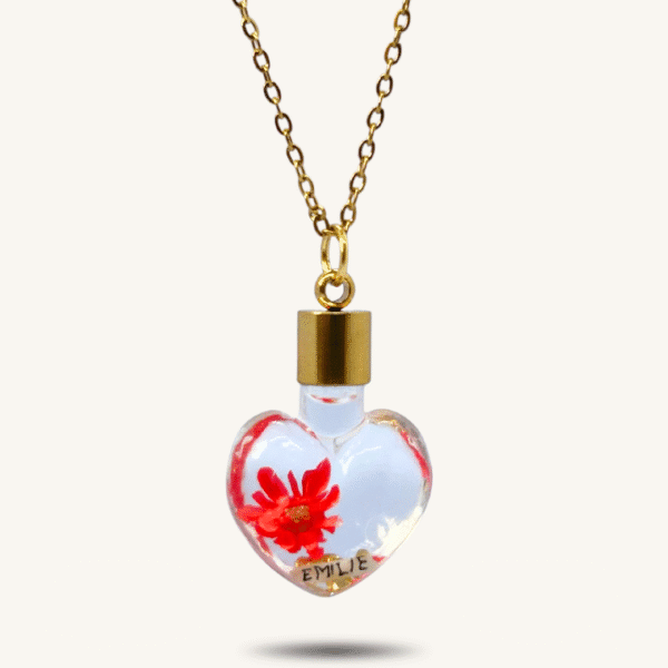 Collier personnalisé avec prénom sur grain de riz - Cadeau fait main, “Lumière du Cœur”