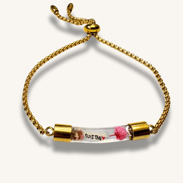 Bracelet personnalisé avec prénom sur grain de riz – Cadeau fait main, original et unique