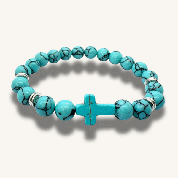 Bracelet croix en pierre naturelle – Protection & style