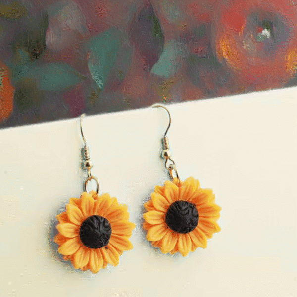 Boucles d’oreilles Tournesol – Fait main et éclat ensoleillé – Image 3