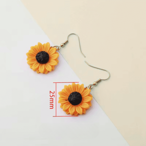 Boucles d’oreilles Tournesol – Fait main et éclat ensoleillé – Image 4