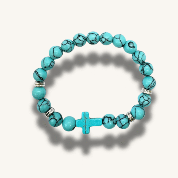Bracelet croix en pierre naturelle – Protection & style – Image 2