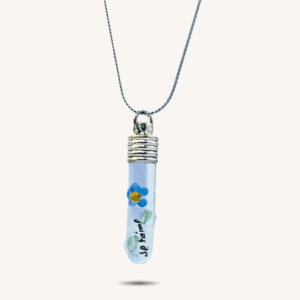 Collier personnalisé avec prénom sur grain de riz - Cadeau fait main, “Fleur de Tendresse”