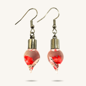 Boucles d’oreilles personnalisées avec prénom sur grain de riz ,Bijou fait main - Goutte d’Amour.